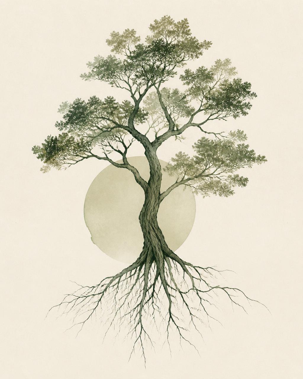 Roots growing beneath the surface